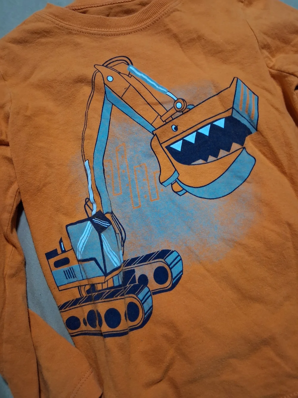 Carter's Orange Excavator Top with Gray Joggers Matching Set 3T
